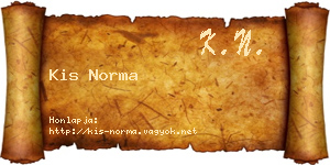 Kis Norma névjegykártya